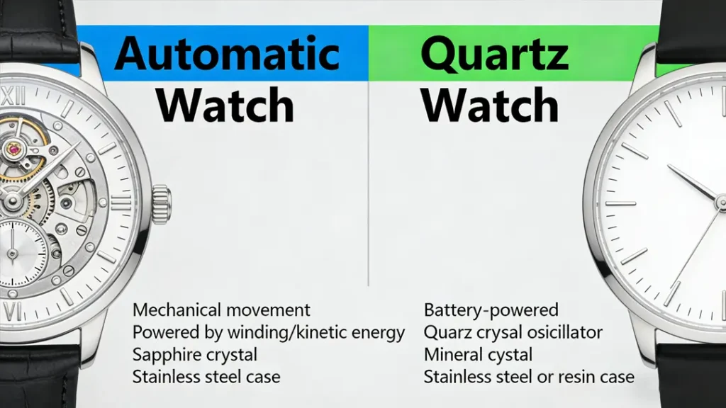 automatic vs quartz watch comparison

